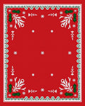 Festive Red Holly Starburst Border Rug