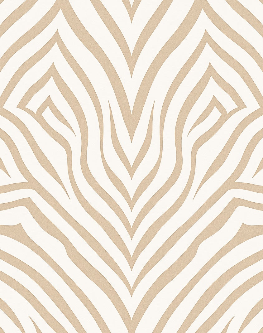 Neutral Tan Zebra Stripe Rug