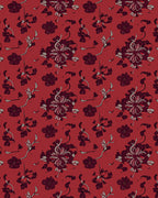 Crimson Dark Floral Vines Rug