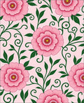 Pink Floral Vine Swirl Rug