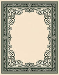 Dark Green Ornate Scrollwork Centerpiece Rug