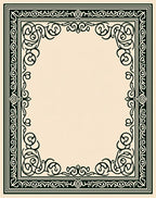 Dark Green Ornate Scrollwork Centerpiece Rug