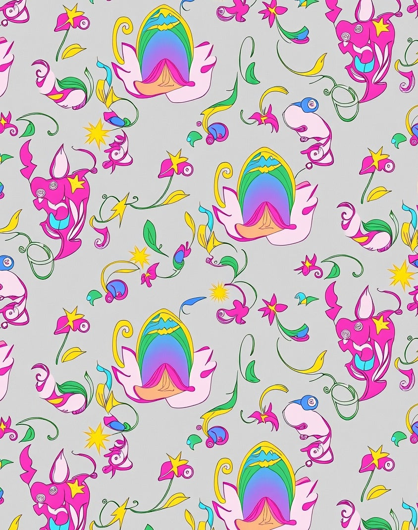 Whimsical Bright Pink Floral Whimsies Rug