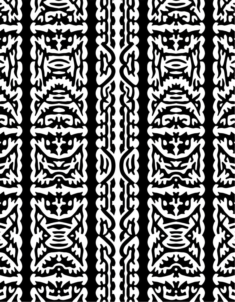Bold Black And White Tribal Stripes Rug