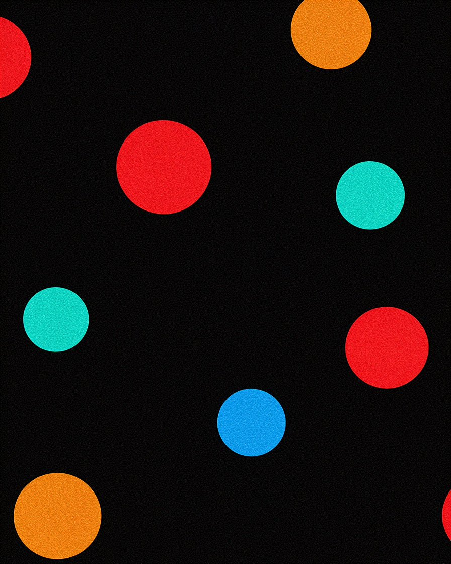 Black Polka Dot Rainbow Scatter Rug