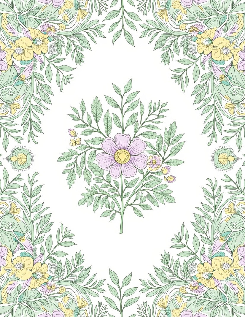 Soft Pastel Floral Garden Arrangement Rug