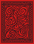 Bold Red Swirl Filigree Rug