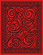 Bold Red Swirl Filigree Rug