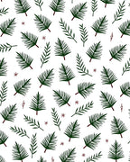 Deep Green Pine Sprigs Scattered Rug