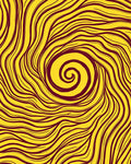 Crimson Swirl Sunny Yellow Abstract Rug