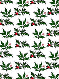 Festive Green Holly Berry Sprig Rug