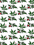 Festive Green Holly Berry Sprig Rug
