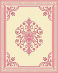 Pink Rococo Scrollwork Medallion Rug