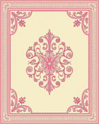 Pink Rococo Scrollwork Medallion Rug