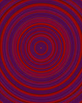 Crimson Red Concentric Circles Rug