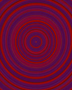 Crimson Red Concentric Circles Rug
