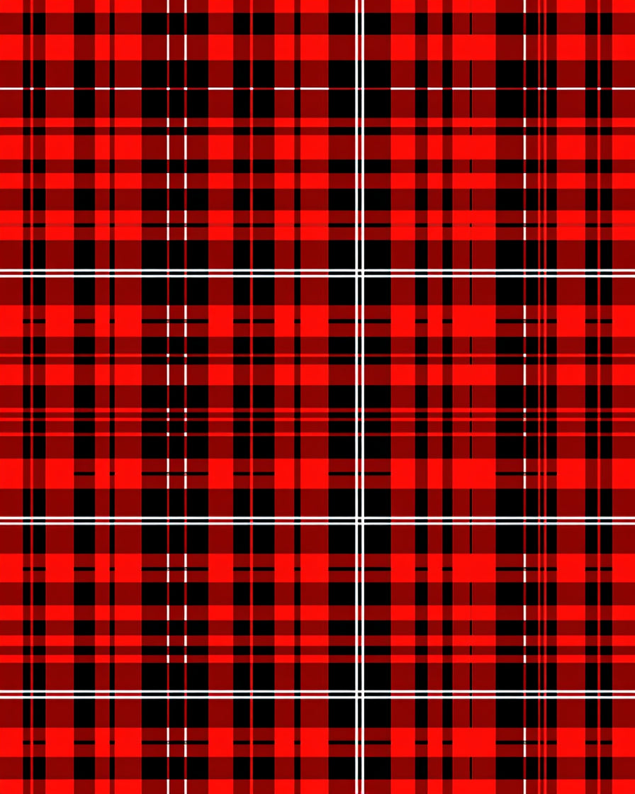 Bold Red Black Plaid Checkered Rug