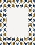 Deep Blue Brown Floral Tile Arrangement Rug