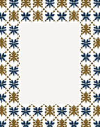 Deep Blue Brown Floral Tile Arrangement Rug