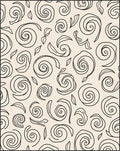 Ecru Black Swirling Filigree Scroll Rug