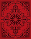 Vibrant Crimson Art Nouveau Medallion Rug
