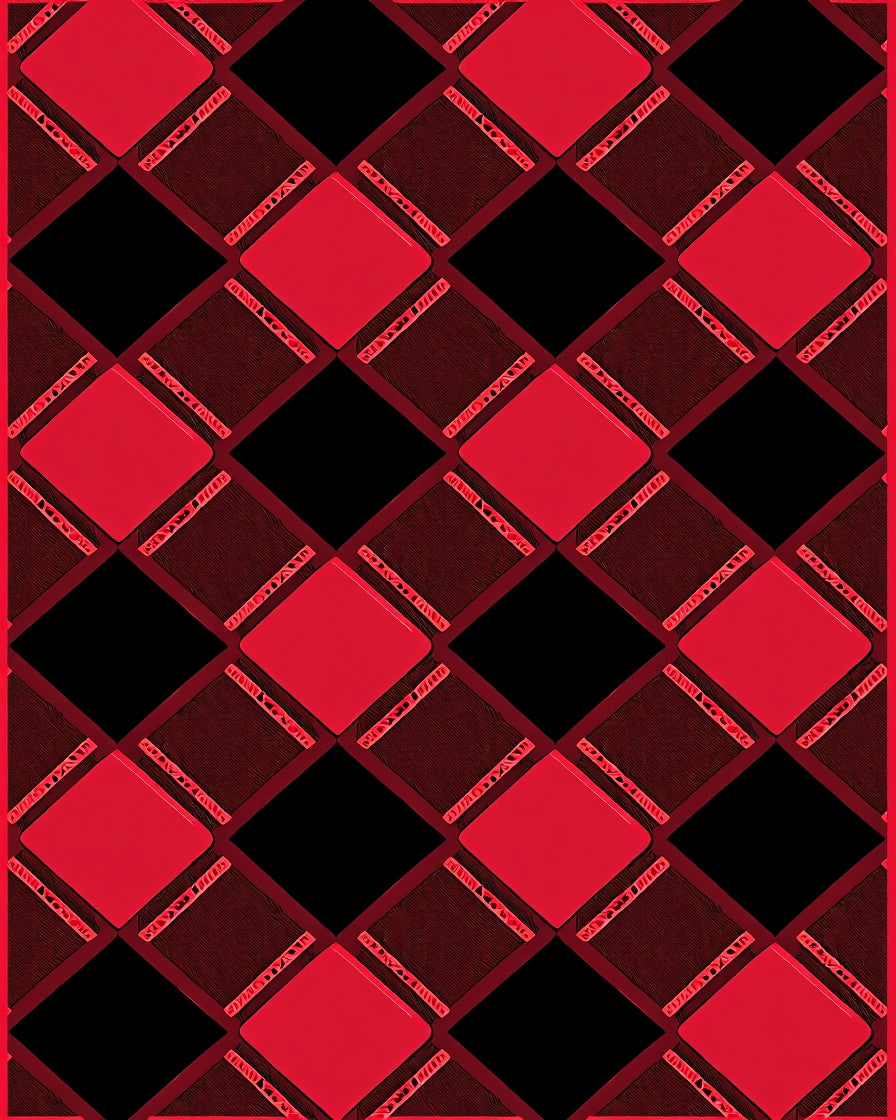 Bold Red Diamond Plaid Rug