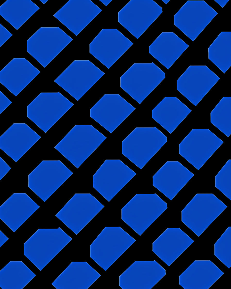 Bold Cobalt Octagon Grid Rug