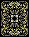 Black and Gold Stylized Mandala Rug