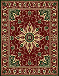 Crimson and Emerald Floral Medallion Rug