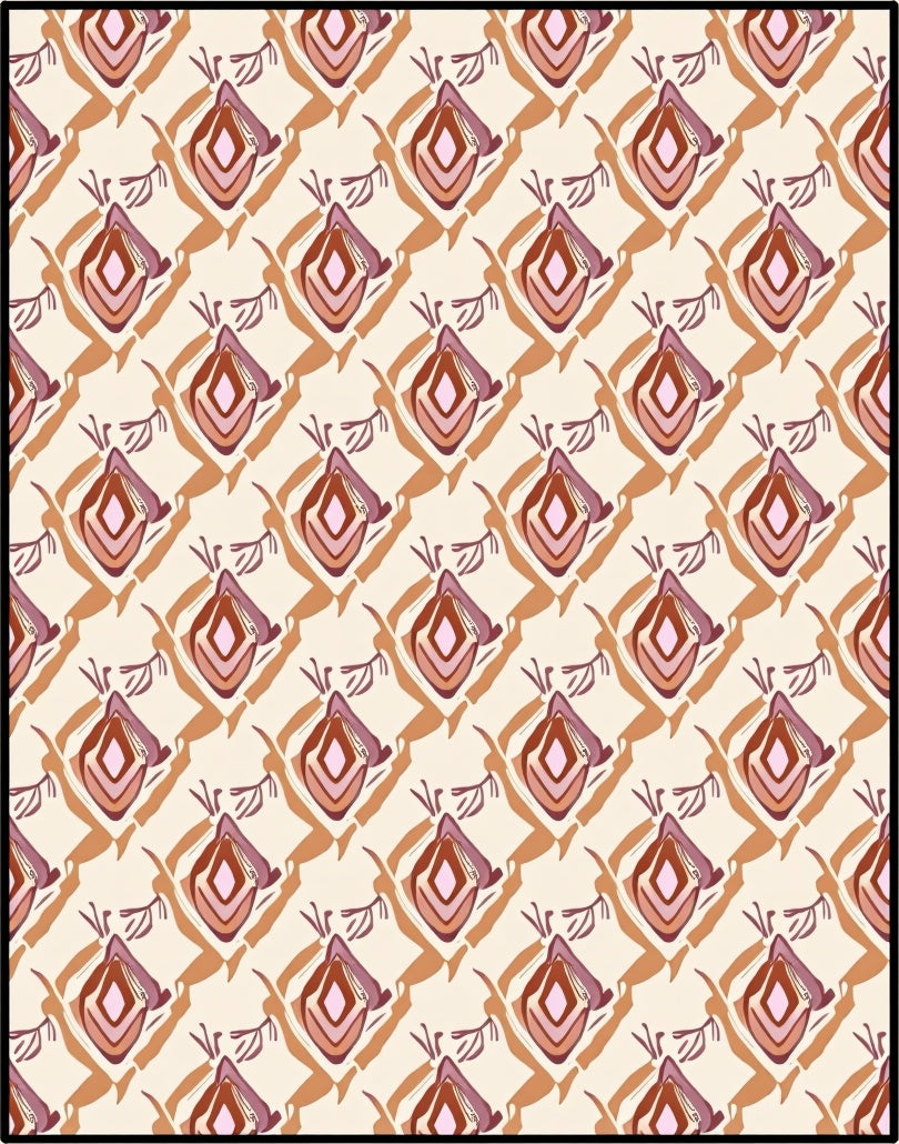 Earthy Gemstone Diamond Repeating Abstraction Rug