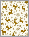 Golden Reindeer Snowflake Woodland Scene Rug
