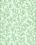 Soft Green Leafy Branch Arrangement Rug