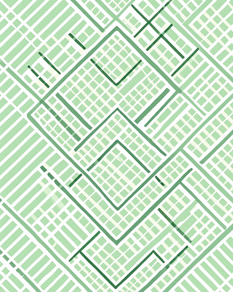Light Green Intersecting Lines Composed Rug