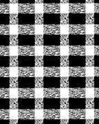 Monochrome Checkered Organic Swirl Rug