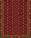 Crimson Gold Leaf Scroll Intertwined Vine Rug