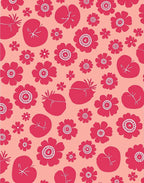 Pink Floral Tomato Collage Rug