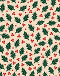 Festive Holly Berry Leaf Cluster Accent Rug