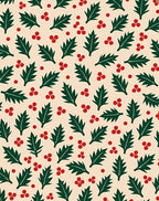 Festive Holly Berry Leaf Cluster Accent Rug