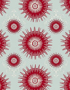 Crimson Starburst Scroll Art Rug