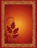 Crimson Leaf Bordered Gradient Rug