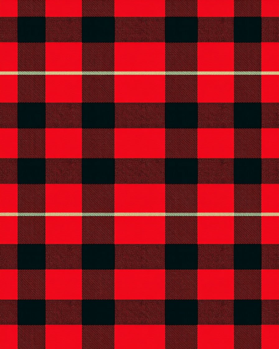 Classic Red Black Tartan Check Rug
