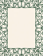 Nature Inspired Emerald Swirl Border Rug