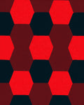 Bold Red Hexagonal Graphic Rug