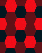 Bold Red Hexagonal Graphic Rug