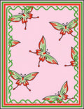 Spring Butterflies Pink Garden Border Rug