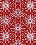Crimson Snowflake Swirls With Gold Accents Rug