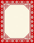 Holiday Red White Floral Border Rug