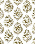 Golden Ornamental Medallion Relief Rug
