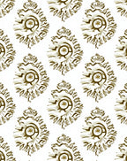 Golden Ornamental Medallion Relief Rug