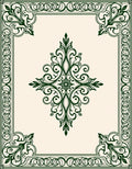 Traditional Dark Green Floral Garden Rug